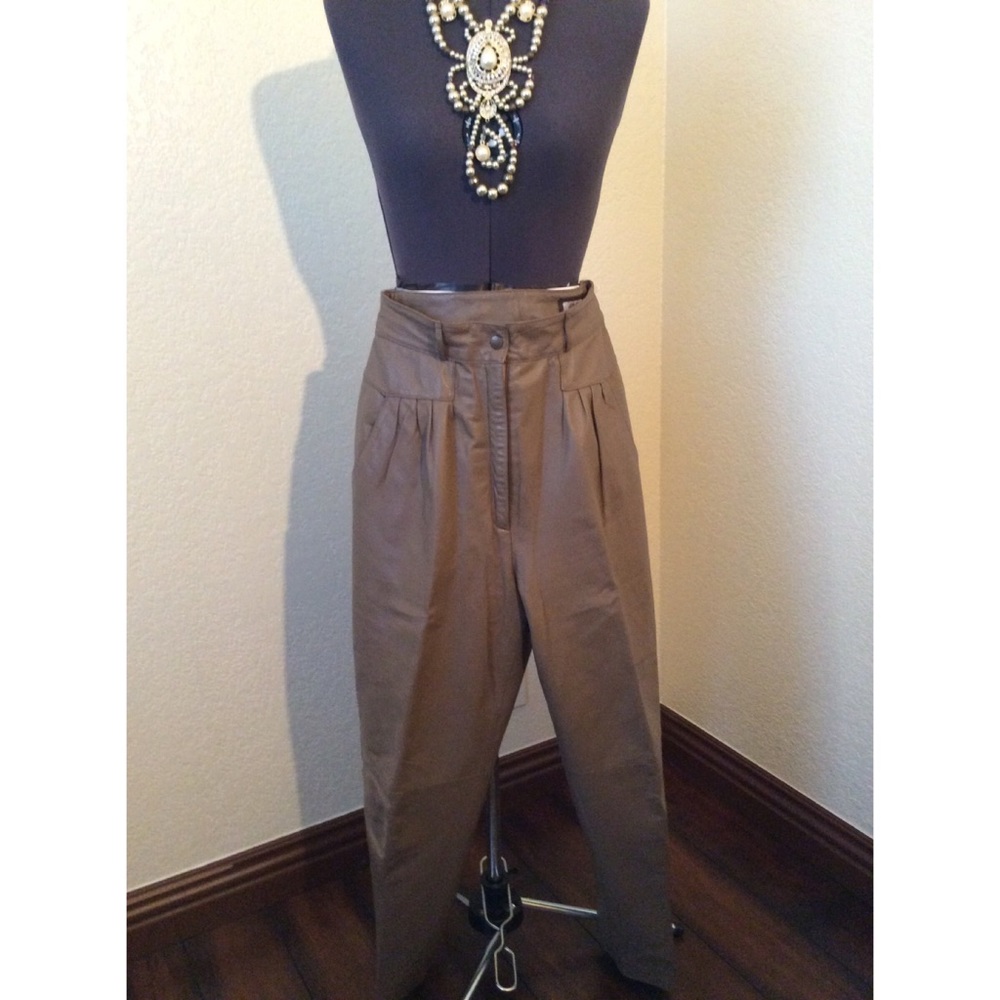 Tan Leather Pants Vintage